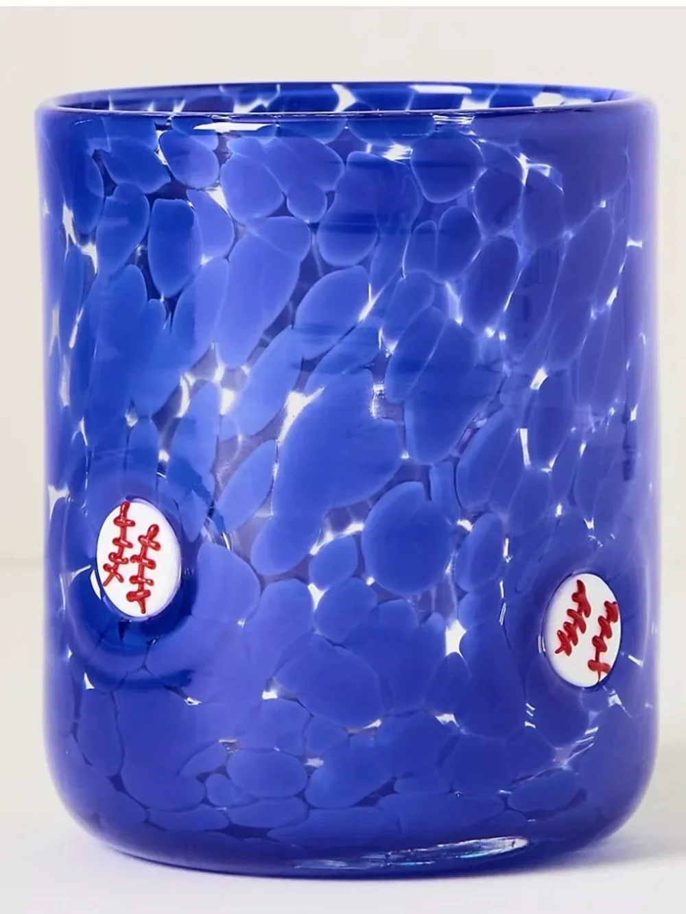Anthropologie Sports Icon Confetti Juice Glass Baseball NIB